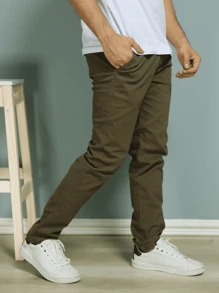 Men Pants - Dark Green - View 2