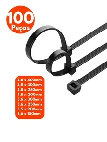 Nylon Cable Hangs Cat Pack Of 100 Units Various Sizes Thickness And Colors 15cm 20cm 30cm 40cm - 4.8mm x 400mm 黑色 - 查看 2