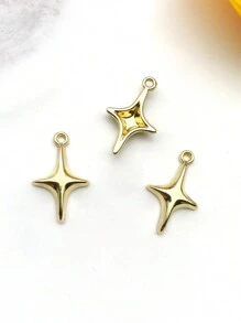 10入組/套四角星DIY吊墜 - 銀色 - 查看 2