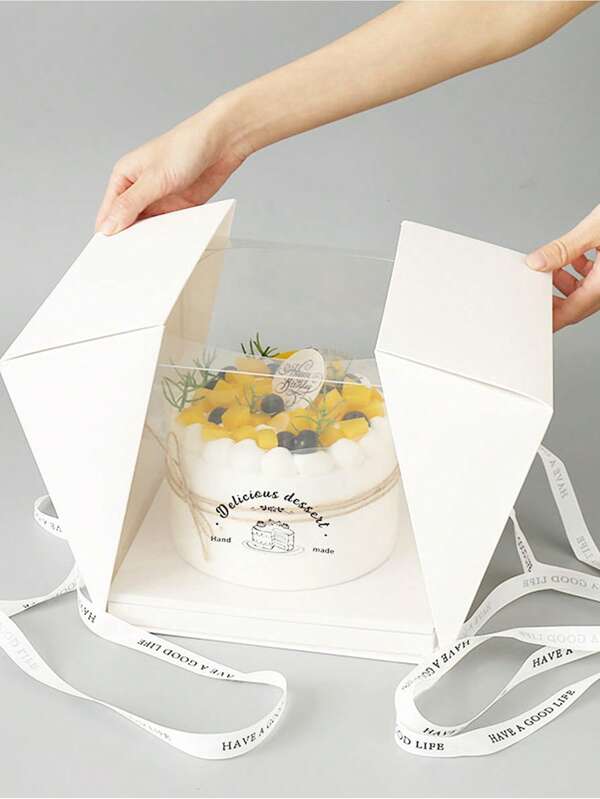 1PC Cake Boxes With Handle 4/6/8 Inch Handmade Wedding Birthday Party Celebrate Packing Decoration