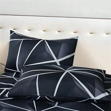 Bộ 3 ga trải giường mềm mại họa tiết hình học phong cách trò chơi, vỏ gối và vỏ nệm co giãn cho giường đôi/giường đơn, ga trải giường sang trọng cho phòng ngủ, đồ dệt gia dụng - Nhiều màu - Xem 10