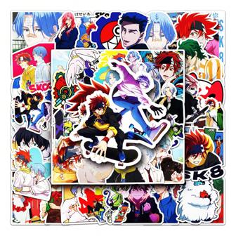 50 قطعة ملصقات نكية وجميلة SK∞ مقاومة للمياه، DIY للهواتف والأجهزة المحمولة والزلاجات، رسومات فنية إبداعية للسيارات والدراجات، لوازم مدرسية، الرجوع إلى المدرسة