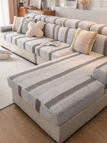 1 件多功能弹性沙发套，防水防滑全覆盖布艺座垫套，可机洗，适用于卧室、办公室、客厅、L 形和 1/2/3/4 座沙发 - 淺灰色 - 查看 4