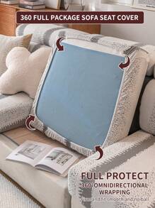 1 件多功能弹性沙发套，防水防滑全覆盖布艺座垫套，可机洗，适用于卧室、办公室、客厅、L 形和 1/2/3/4 座沙发 - 淺灰色 - 查看 8