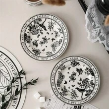 Ceramic Coffee Cup And Saucer Set, High-End Afternoon Tea Cup Gift, High-Quality European Style Porcelain Tea Cup With Matching Saucer, Suitable For Afternoon Tea And Coffee, Ideal For Holiday Gifts, Comes With Gift Box Back To School - Black and White - View 3