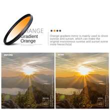 Leichter kreisförmiger Gradverlaufsfilter, Gradverlauf Orange, DSLR Kamera Linsenfilter, Linseneffekt, Landschaftsfotografie, Himmel Aufnahme, Aluminiumlegierungsrahmen, erhältlich in Linsendiameter 40.5mm/49mm/52mm/55mm/58mm/62mm/67mm/72mm/77mm/82mm
