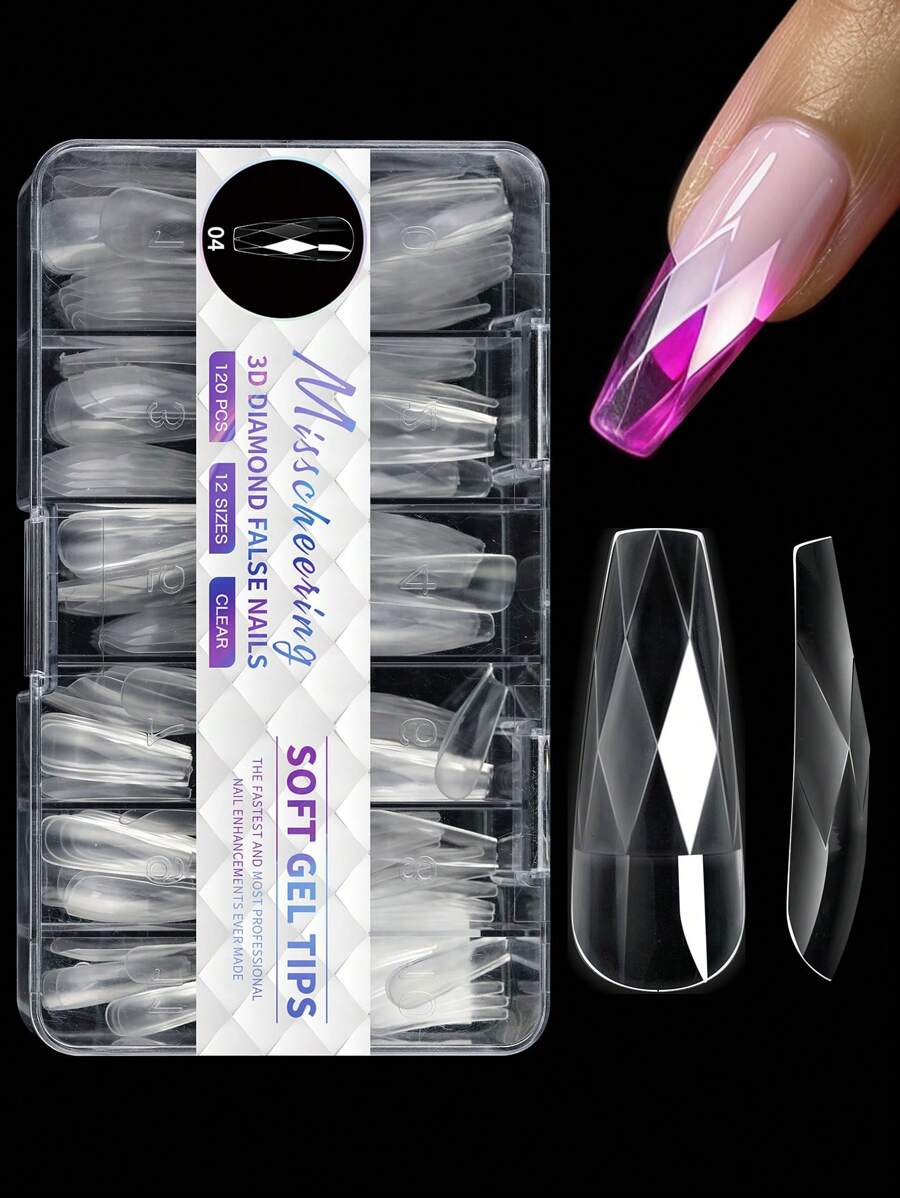 120 chiếc đầu móng tay kim cương Móng tay ấn không dấu Marks Full Cover Móng tay giả Đồ dùng làm móng có thể tháo rời cho phụ nữ hoặc bé gái Thiết kế nghệ thuật làm móng tay tự làm tại nhà hàng ngày