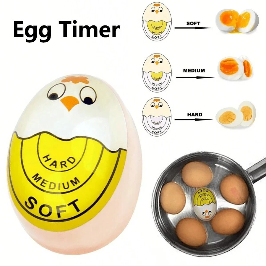 1 个鸡蛋计时器 - 具有变色指示器，可准确测量蛋黄的软硬程度，方便的早餐用品、家庭晚餐用品、派对用品