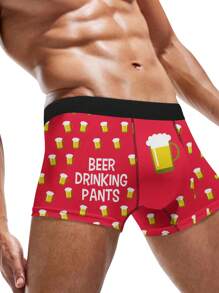 Boxers For Men Briefs Print With Beer Men Lingerie Boxer Shorts   Funny Underwear For Men - Multicolor - View 1