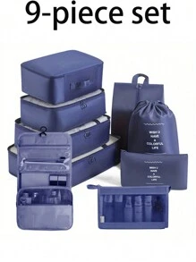 9 件/套带挂钩的悬挂式盥洗包套装,包括盥洗包、储物袋、收纳袋、化妆包、大容量包、内衣包、鞋袋、服装袋、行李袋、旅行包、便携包、大容量化妆品收纳化妆盒,适用于口红、刷子、护肤品、手机、硬币、小物品,适用于家庭、礼物、度假和节日万圣节圣诞节多功能用途,波西米亚风 - 彩色 - 查看 33