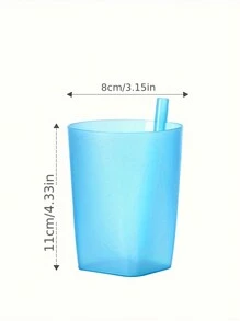 Plastic Tumbler Set With Built-In Straw, 12.17oz Portable Drinking Cup, Summer Outdoor Juice Water Glasses For Students - Assorted Colors - Multicolor - View 6