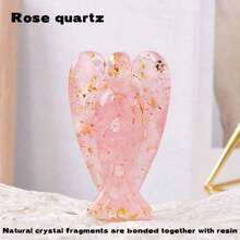 1pc Natural Healing Crystal Gravel Dropper Resin Angel Shape Statue Craft Ornament Home Desktop Decoration - Crystal Angle Statue - View 12