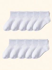 15 双婴儿和幼儿袜子，经典条纹，黑/白/灰色，透气，柔软，舒适，时尚，适合日常生活、节日礼物、返校 - 随机发送颜色