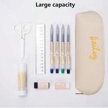 Petite trousse à crayon personnalisée pour la rentrée des classes, cadeau de remerciement pour l'enseignant, nouveau assistant d'enseignement, étui à crayon cadeau de remise des diplômes pour étudiant garçons filles, sac scolaire, accessoire de bureau, mini sac cosmétique ou trousse à crayon, porte-pinceau de maquillage personnalisé, cadeau personnalisé pour elle - Beige - Voir 6