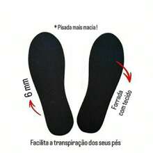 Kit 6 Pairs E.V.A Insole 6mm Premium Anatomical Comfortable For Several Hours Of Work Ideal For Sneakers And Shoes - màu đen - Xem 4