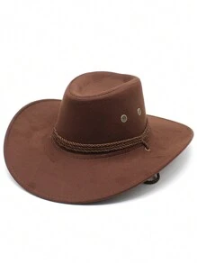 Pălărie de soare occidentală, accesorii stea cu șase colțuri din bronz, pălărie de cowboy vintage de vest, pălărie moale, pălărie de petrecere în aer liber, pălărie de cowboy de bar 1 bucată Halloween