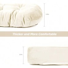 Soft Glider Rocking Chair Cushions Velvet Cotton Ottoman Replacement Pad Set With Storage Pockets - 米色 - 查看 9