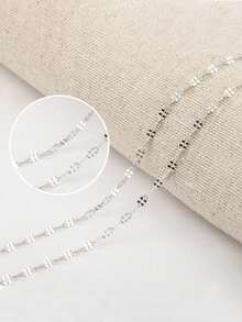 1 条 S925 纯银项链 40 厘米 45 厘米 16 英寸 18 英寸 女士四叶草链素链金色铂金锁骨链链条 • 送给她的礼物 - 四葉草鏈 - 查看 5