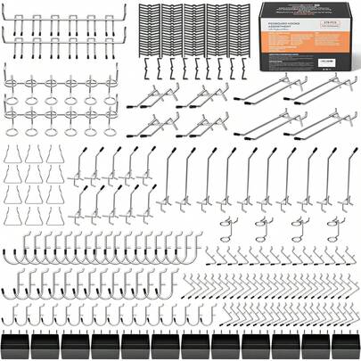 SEIKODY 278PCS Pegboard Accessories Organizer Kit, Peg Board Hooks Set With Bins For Organizing Various Tools, 1/8 And 1/4 Inch Pegboard Hooks Assortment For Hanging Storage,Garage Wall Attachments