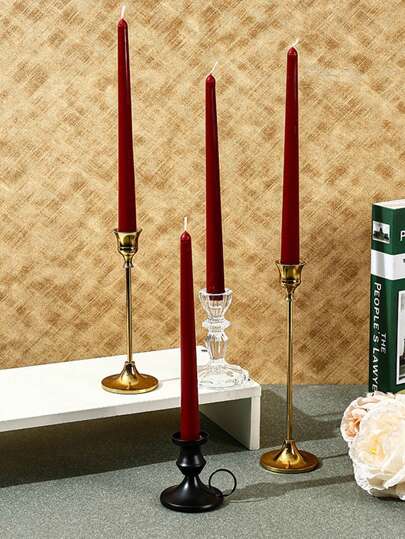 2pcs (10 Inch) Burgundy Long Scented Candles, Including Scented Candle Set, Can Burn For 8 Hours, Halloween Candle Center Decoration, Christmas Home Atmosphere Decoration, Home Candle Holder Gift, Suitable For Giving Gifts To Close Friends, Women, And Winter Solstice Gifts