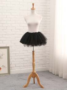 1pc Women Asymmetrical Multilayer Soft Netting Tulle Cosplay Daily Wear Lolita Style Layered Tutu Mini Skirt - Boneless Short Petticoat - View 12