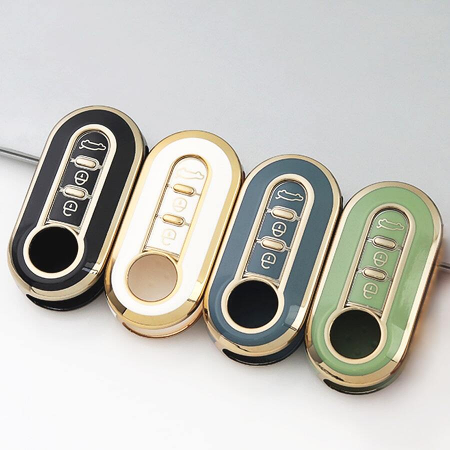 Car Key Fob Cover, Soft TPU Car Key Holder/Case Shell For Fiat 500 Key Cover For Boyue For Bravo For Iveco For Olsen Car Key Remote Case Anti Fall And Dust-Proof Keybag