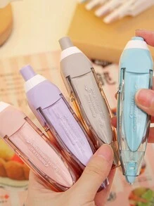 1pc Purple Pen Shaped Retractable Correction Tape, Creative School & Office Supply Refillable Correction Tape
