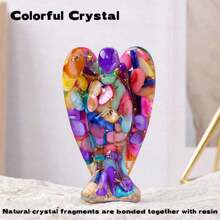 1pc Natural Healing Crystal Gravel Dropper Resin Angel Shape Statue Craft Ornament Home Desktop Decoration - Crystal Angle Statue - View 18