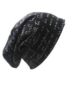 1 件简约休闲纯色字母印花四季透气针织帽，男女通用百搭款式，适合户外活动和日常穿着，多种颜色可选秋季服装 - 彩色 - 查看 2