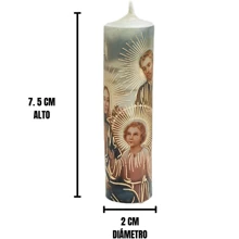Paquete de 12 mini cirios de "Sagrada Familia" Para recuerdos o Decoración - Blanco - Ver 2