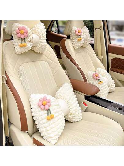 Söt blommig bil Nackstöd Svankkudde Creative Seat Nack & Back Support Kudde Tillbehör