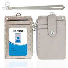 1 pieza de caja de almacenamiento de tarjetas con cremallera para colgar en el cuello, de piel sintética, portátil, ligera, para profesores y estudiantes, suministros de trabajo, tarjeta de identificación para el campus, tarjeta de autobús, tarjeta de identificación para estudiantes y empleados, de uso universal para estudiantes, empleados y profesores, tarjeta de identificación para estudiantes, empleados y profesores, tarjetero, cartera, tarjetero, tarjetero de visita, tarjetero de crédito, cordón para profesores, tarjetero para mujer, minicartera para mujer, tarjetero