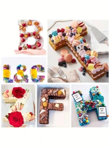 1 件 26 英文字母模具硅胶模具 10 数字硅胶模具，字母和数字模具手动字母树脂铸造模具，大写字母模具，用于 DIY 环氧树脂、蜡烛、肥皂 - 白色 - 查看 6