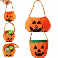 1 件万圣节南瓜手提袋万圣节派对用品不给糖就捣蛋、圣诞节 - 彩色 - 查看 1