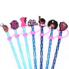 1pc/5pcs/12pcs Letter And Pink Straw Covers Cap For Tumblers Cup,Cute Silicone Straw Topper Accessories For 10mm Drinking Straw Tip Covers- Durable, Easy To Clean, And Reusable Straw Toppers For Hot And Cold Beverages