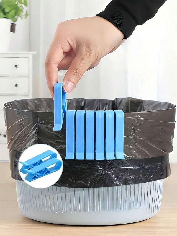 10/20pcs Trash Bag Clamps, Non-Slip Trash Can Clips. Trash Can Clip Fixers, Trash Bag Holders, Cleaning Supplies, Household Small Tools, Back To School Supplies