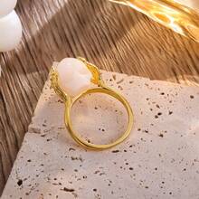 1pc 欧美万圣节骷髅思考戒指铜朋克街头酒吧配饰节日派对情侣戒指 - 彩色 - 查看 5