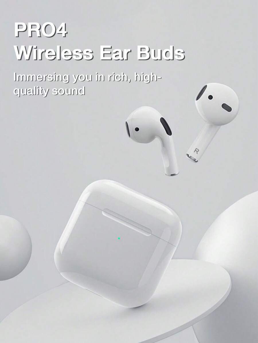 PRO4 True Wireless Ear Buds, Wireless Headphones With Charging Case