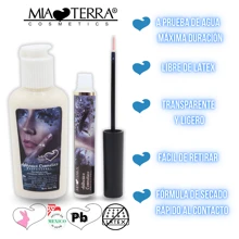 MIA TERR COSMETICS - Pegamento cosmético (glitter, peluca, pestañas, pedrería, heridas falsas y prostéticos) libre de látex de gran duración - pegamento 30 ml - Ver 3