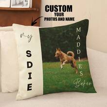 个性化亚麻枕套，情人节、圣诞节、感恩节、节日图案、人物照片、宠物照片定制