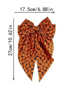 1pc Christmas/Halloween Pumpkin Head, Clown, Ghost Pattern Bowknot Hairclip Barrette Accessories, Suitable For Festival Party Gifts (Plus Size)