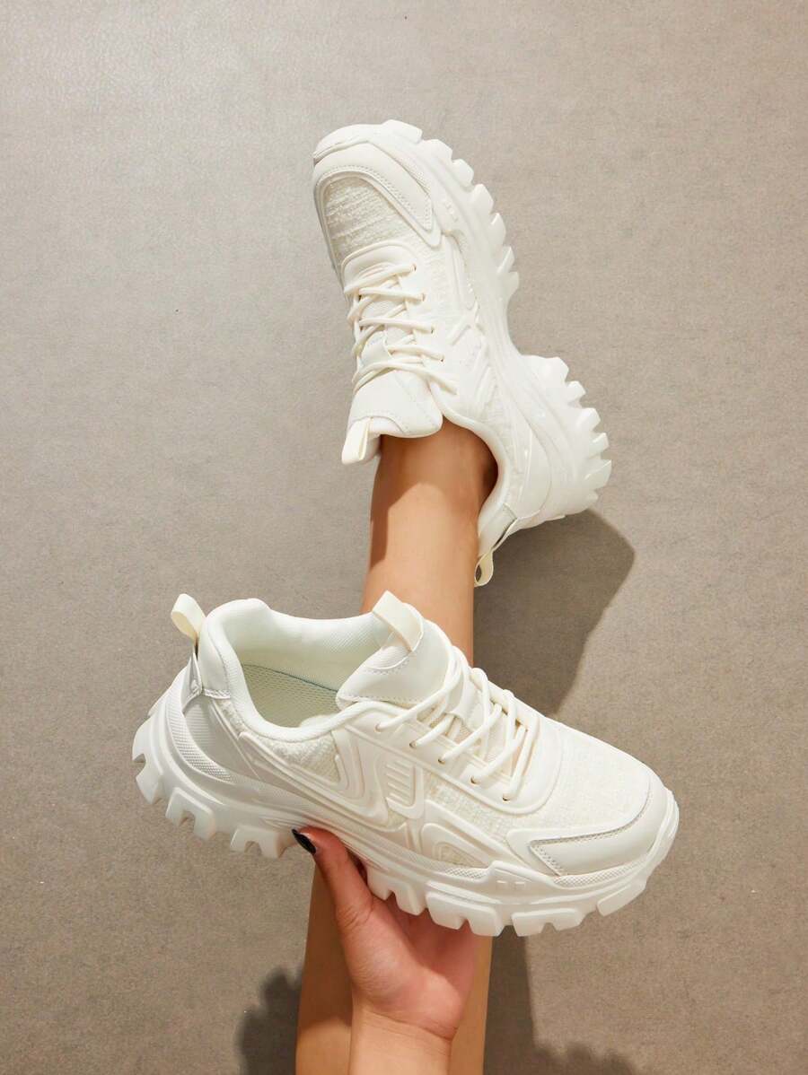 Women's Platform Chunky Fashion Sneakers, Perfect For Walking, Workouts, Sports, Work, And Casual Wear.