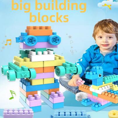 60pcs Puzzle Block Large Particle Children Toys 3 To 6 Years Old Puzzle Puzzle Puzzle Puzzle Puzzle Kindergarten To Develop Intelligence Baby Boys And Girls Winter Gifts Color Block Color Blocks