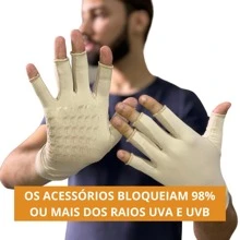 Short Glove With Maximum Sun Protection UV50+ Dermatologica - 米色 - 查看 2