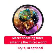 近摄镜，专业相机效果滤镜，屈光度+2，可放大拍摄效果，可作为微距镜头滤镜使用，可拍摄花朵、昆虫、钻石、珠宝等。近摄摄影的得力工具，适用于数码单反相机，镜头直径选项：40.5mm/49mm/52mm/55mm/62mm/67mm/72mm/77mm/82mm - 屈光度+2 - 查看 4