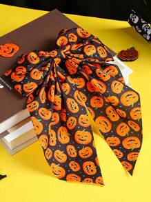 1pc Christmas/Halloween Pumpkin Head, Clown, Ghost Pattern Bowknot Hairclip Barrette Accessories, Suitable For Festival Party Gifts (Plus Size)