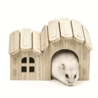 1pc Wooden Hamster House Hiding Toys - Cozy Hideaway & Habitat For Small Pets