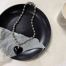 1 件大红色心形玻璃吊坠链项链，Y2K 欧美设计，亚克力吊饰，酷炫 Y2K 风格，适合女性日常佩戴 - 玻璃大愛心珠鍊項鍊 - 查看 10