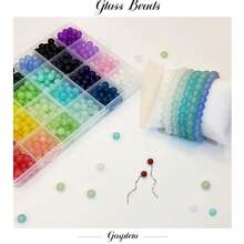 1set 24 Colors 480pcs/Set 8mm Crystal Glass Beads Jewelry Making Kit For DIY Bracelet Necklace - Multicolor - View 2