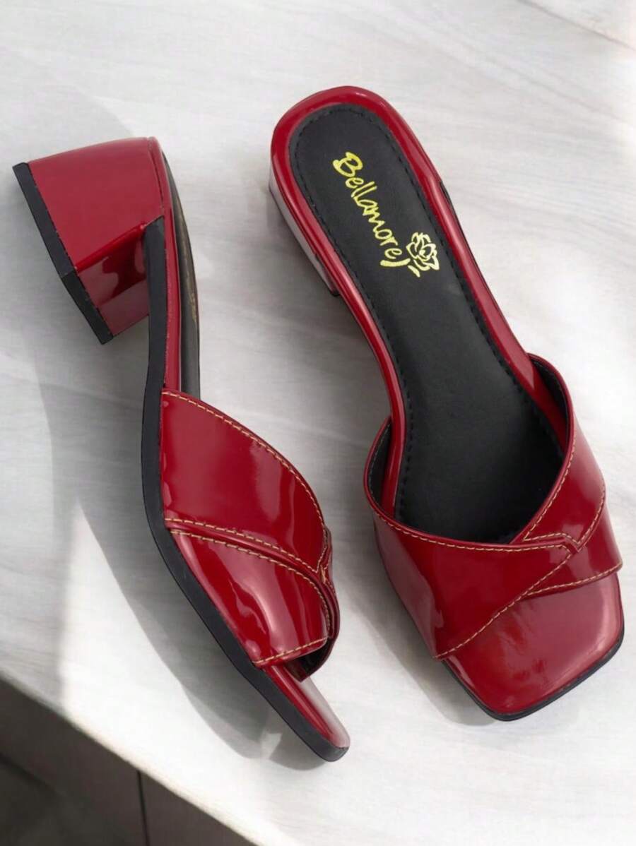 Women's Thick Heel Low Block Clog Tendencia Summer 2025 - Red - View 1